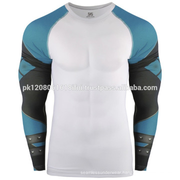 custom made printed sleeve white rash guard